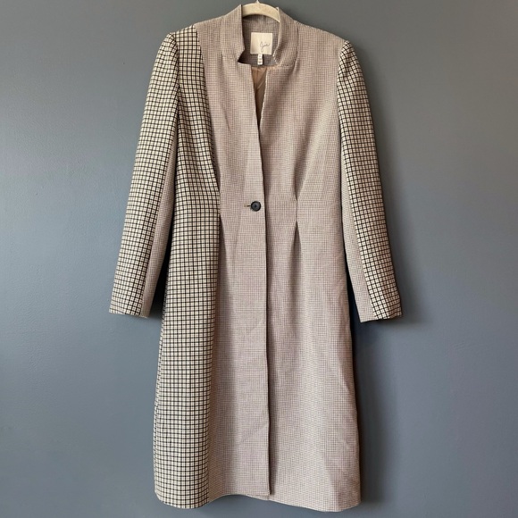 Joie Paiton Check Button Front Long Coat - Picture 4 of 8